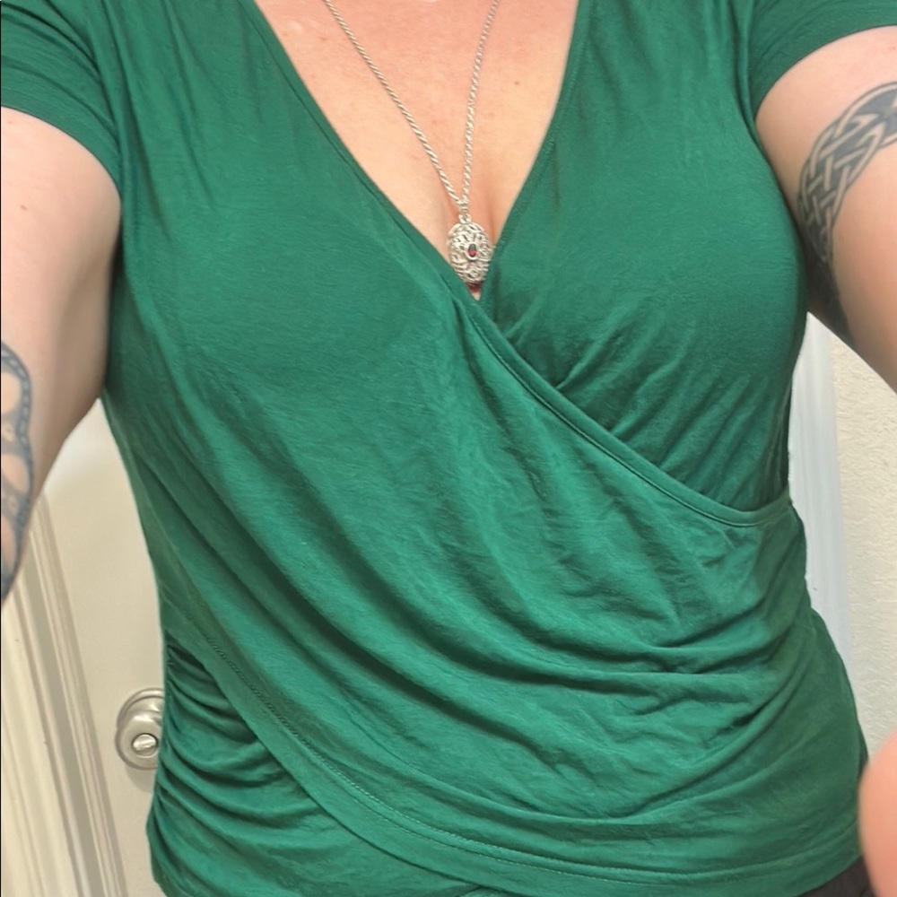 Green Wrap Top